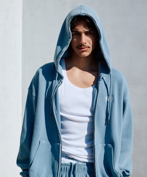 WIND AND SEA グレー パーカー WIND AND SEA（ウィンダンシー） パーカー HEAVY WAFFLE ZIP