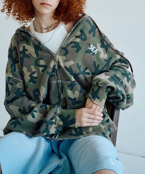 トップス WIND AND SEA LOGO ZIP SWEATSHIRT WIND AND SEA（ウィンダンシー） パーカー HEAVY WAFFLE ZIP