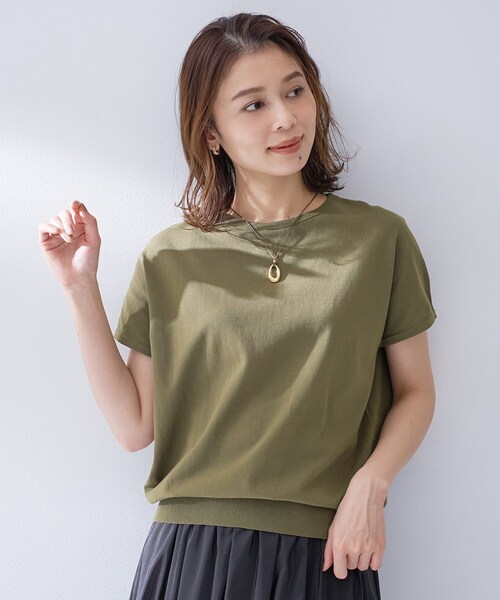 ニット セーター 「9色展開/アンサンブル可/洗える」コットンベーシックニット レディースの画像