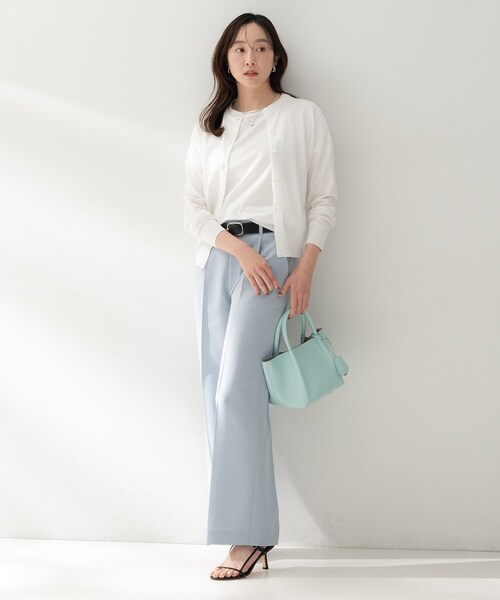 ニット セーター 「9色展開/アンサンブル可/洗える」コットンベーシックニット レディースの画像