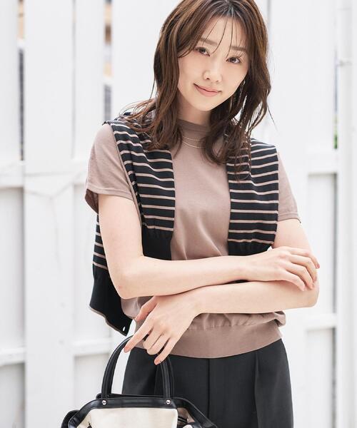 ニット セーター 「9色展開/アンサンブル可/洗える」コットンベーシックニット レディースの画像