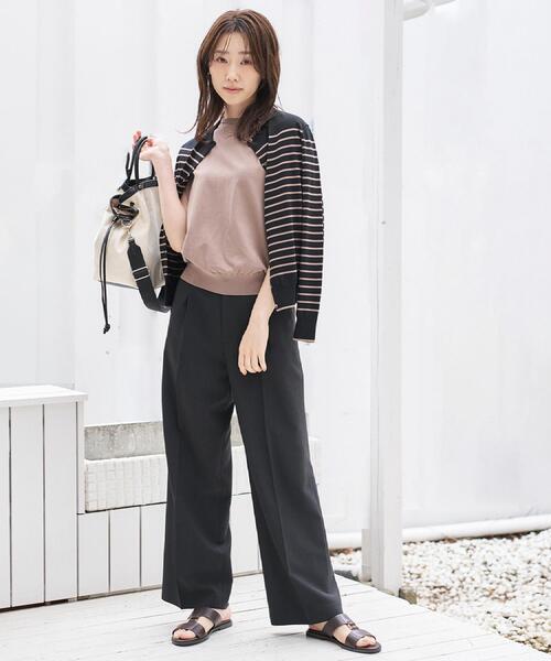 ニット セーター 「9色展開/アンサンブル可/洗える」コットンベーシックニット レディースの画像