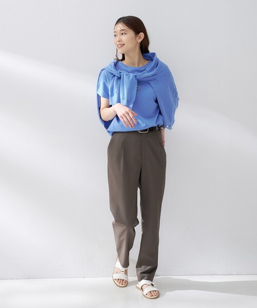 ニット セーター 「9色展開/アンサンブル可/洗える」コットンベーシックニット レディースの画像