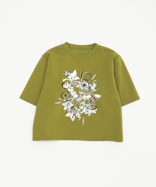 tシャツ アートフラワーシシュウTシャツ(HARE) レディースの画像