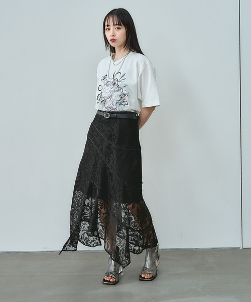 tシャツ アートフラワーシシュウTシャツ(HARE) レディースの画像
