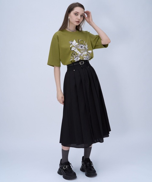 tシャツ アートフラワーシシュウTシャツ(HARE) レディースの画像