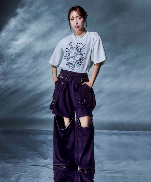 tシャツ アートフラワーシシュウTシャツ(HARE) レディースの画像