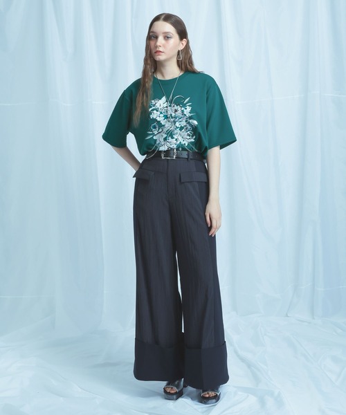 tシャツ アートフラワーシシュウTシャツ(HARE) レディースの画像