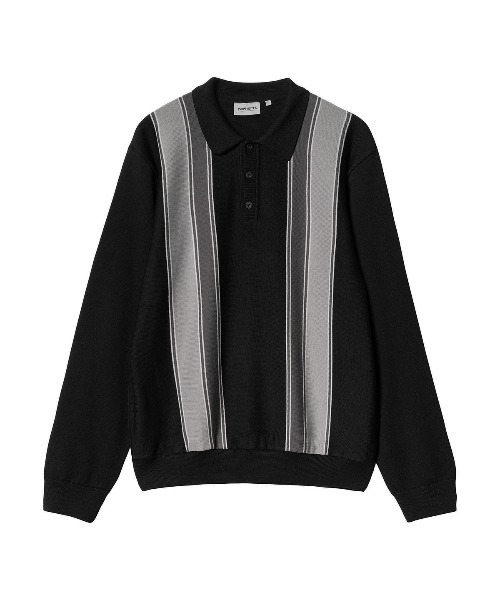 「Carhartt WIP」 長袖ポロシャツ SMALL ブラック メンズ