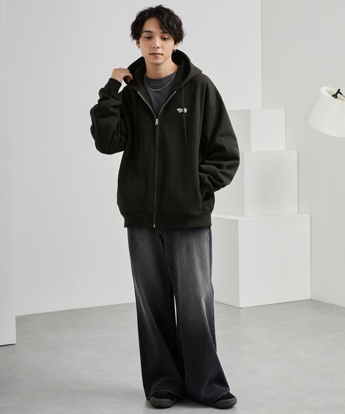 「MONO-MART」 「penney’s」ジップアップパーカー M ブラック レディース_画像3
