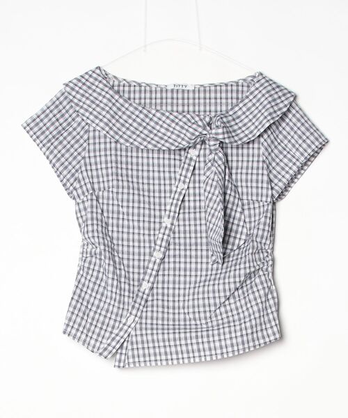 TITTY＆CO.（ティティーアンドコー） ブラウス シャツ 半袖 ギンガム Katie ギンガムチェック 半袖 トップス