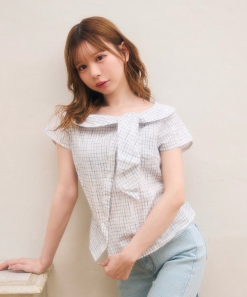 TITTY＆CO.（ティティーアンドコー） ブラウス シャツ 半袖 ギンガム