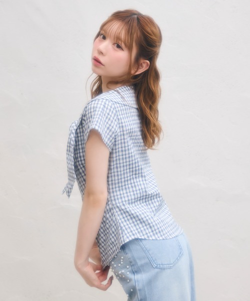 TITTY＆CO.（ティティーアンドコー） ブラウス シャツ 半袖 ギンガム
