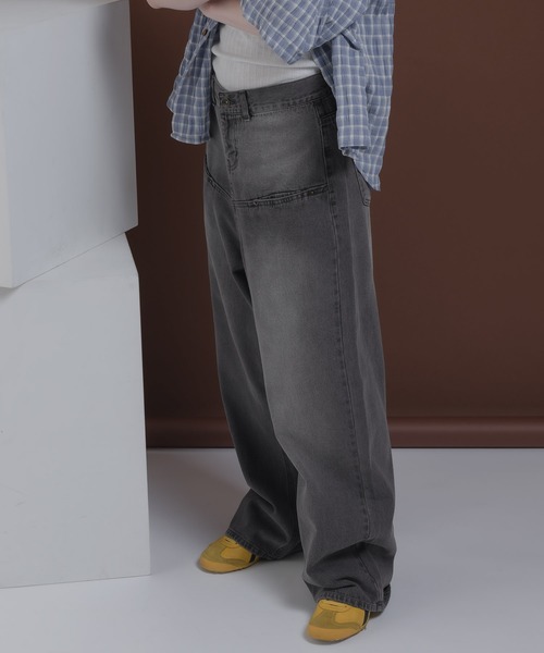 「MUHET」 デニムパンツ MEDIUM ライトインディゴブルー レディース_画像7