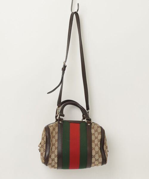 【美品】GUCCI ボストンバッグ GGキャンバス シェリーライン 2way GUCCI（グッチ） GGキャンバス シェリーライン 2WAYバッグ - ベージュ