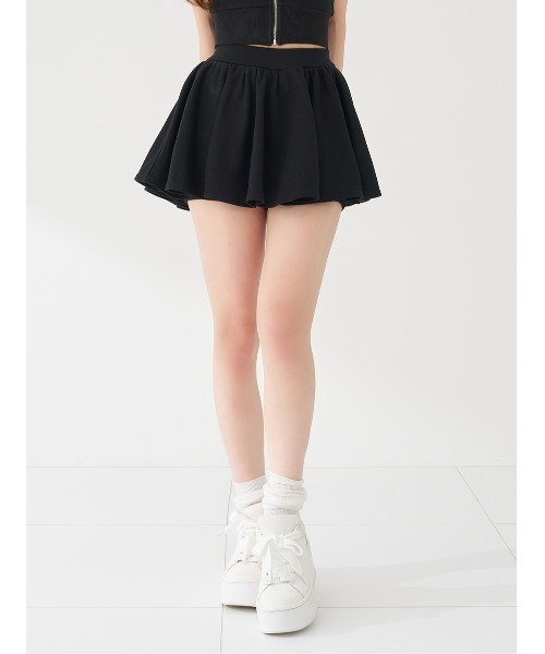 Darich ダーリッチ スウェットフレアミニセットアップ ブラック FL Darich（ダーリッチ） セットアップ スウェットフレアミニセットアップ