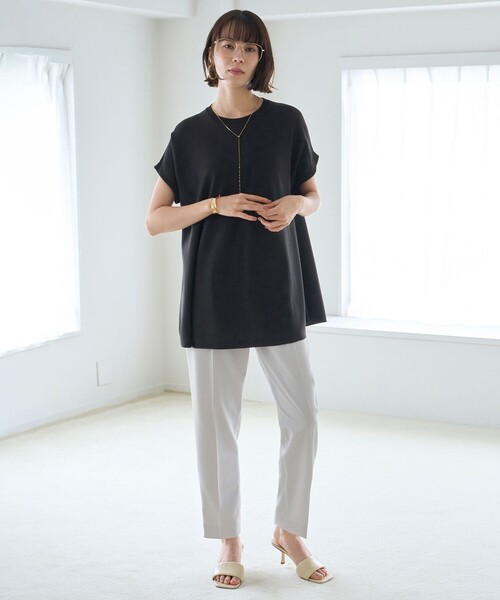 「UNFILO」 半袖ニット SMALL ベージュ レディース_画像6
