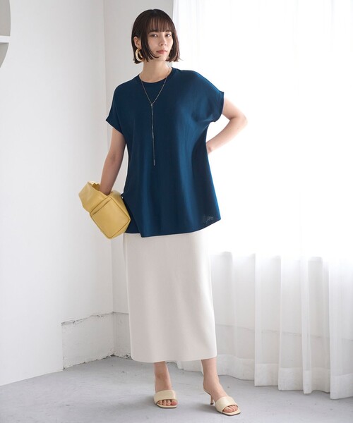 「UNFILO」 半袖ニット SMALL ベージュ レディース_画像8