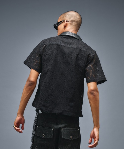 シャツ Combination Open colour Lace Shirts/コンビネーションオープンカラーレースシャツ メンズ | ANDER HUNK | 06