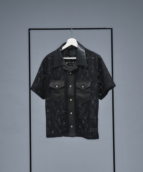 シャツ Combination Open colour Lace Shirts/コンビネーションオープンカラーレースシャツ メンズ | ANDER HUNK | 15