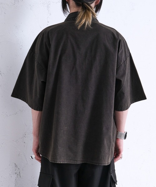 「Ellno Loset」 半袖シャツ MEDIUM ブラック メンズ_画像3