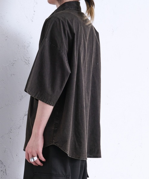 「Ellno Loset」 半袖シャツ MEDIUM ブラック メンズ_画像4