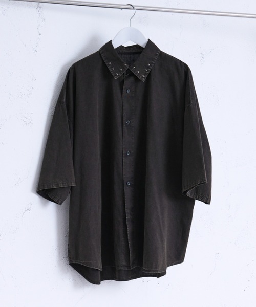 「Ellno Loset」 半袖シャツ MEDIUM ブラック メンズ_画像6