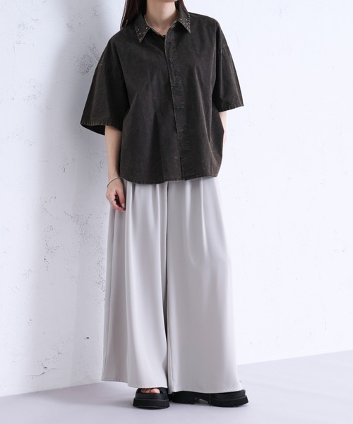 「Ellno Loset」 半袖シャツ MEDIUM ブラック メンズ_画像7