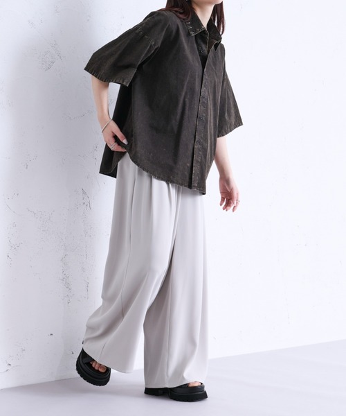 「Ellno Loset」 半袖シャツ MEDIUM ブラック メンズ_画像8