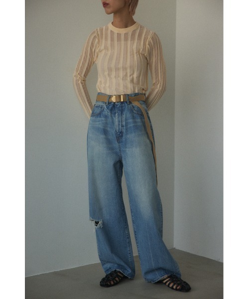 「BLACK BY MOUSSY」 デニムパンツ 25inch ライトブルー レディース_画像2
