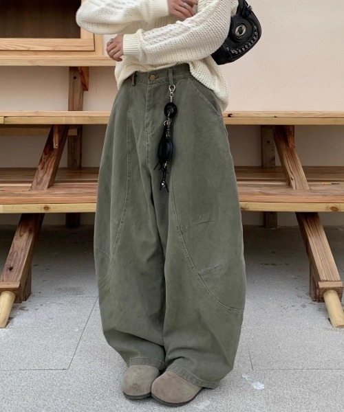 「MONO8」 カーゴパンツ L カーキ レディース_画像3