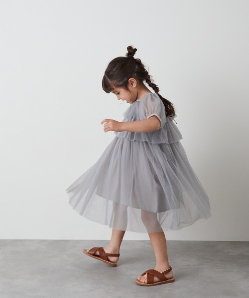 「riziere」 「KIDS」半袖ワンピース 140 グレー キッズ_画像2