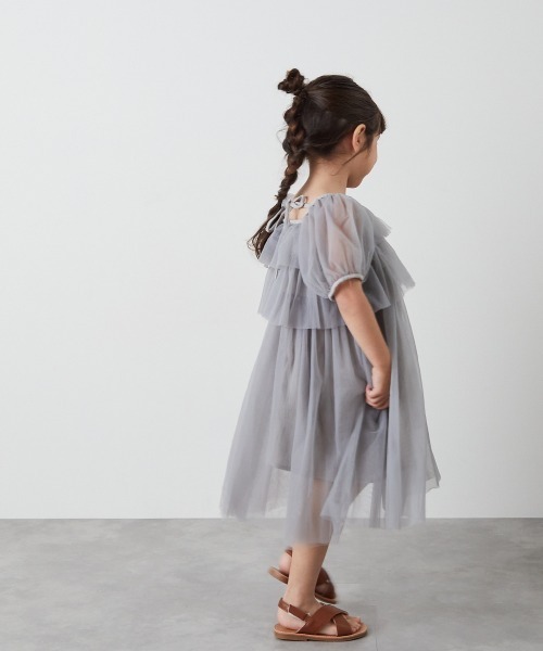 「riziere」 「KIDS」半袖ワンピース 140 グレー キッズ_画像3