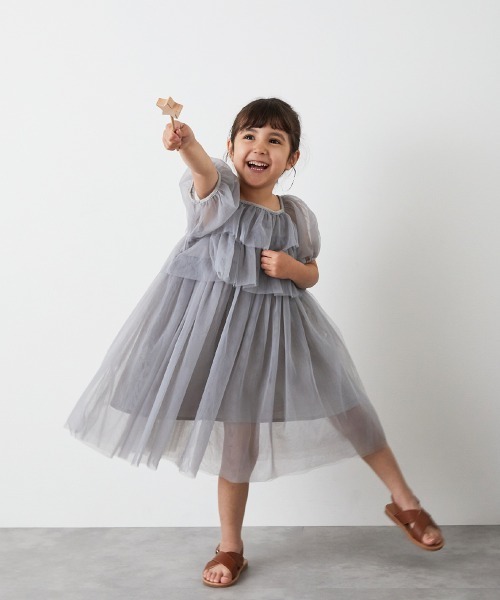 「riziere」 「KIDS」半袖ワンピース 140 グレー キッズ_画像5