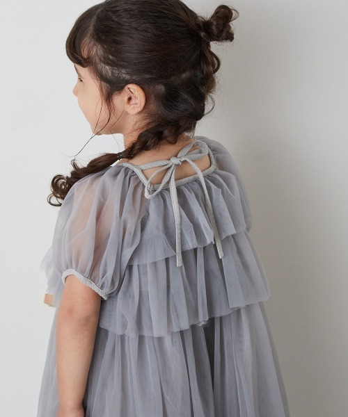「riziere」 「KIDS」半袖ワンピース 140 グレー キッズ_画像8