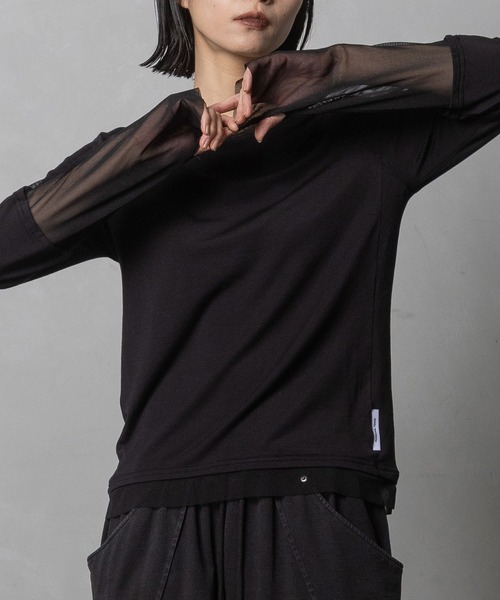 【新品・未使用】MARECHALTERRE 部分シアートップス MARECHAL TERRE（マルシャルテル） tシャツ 「前後着用可」2Way シアー