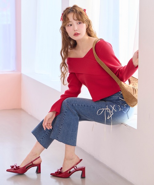 「one after another NICE CLAUP」 ブーツカットデニムパンツ MEDIUM ブルー レディース_画像6