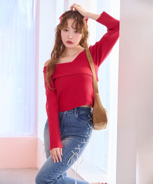 「one after another NICE CLAUP」 ブーツカットデニムパンツ MEDIUM ブルー レディース_画像8