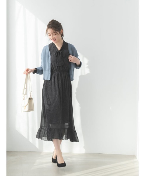 【MARNI】 (M) 無地 フリル 五分袖 シャツ ワンピース ボウタイ fifth ワンピース ボウタイ袖フリルワンピース : ZOZOTOWN Yahoo