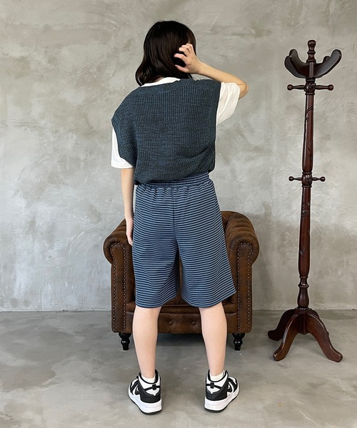 パンツ ボーダー裏毛ハーフパンツ【SETUP可】|ZOZOTOWN |22