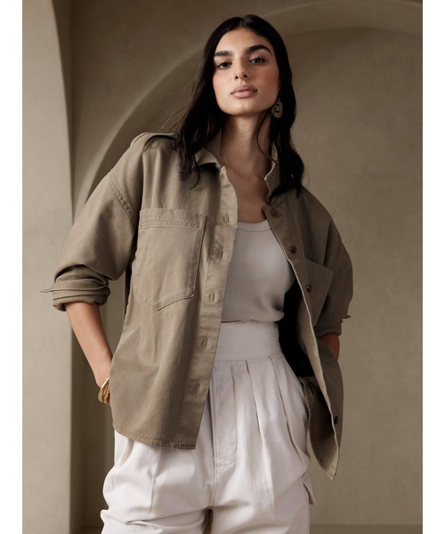 ブラウス シャツ BANANA REPUBLIC FACTORY STORE　　ツイル ボタントップ レディース BANANA REPUBLIC シャツ ブラウス FACTORY STORE ポプリン