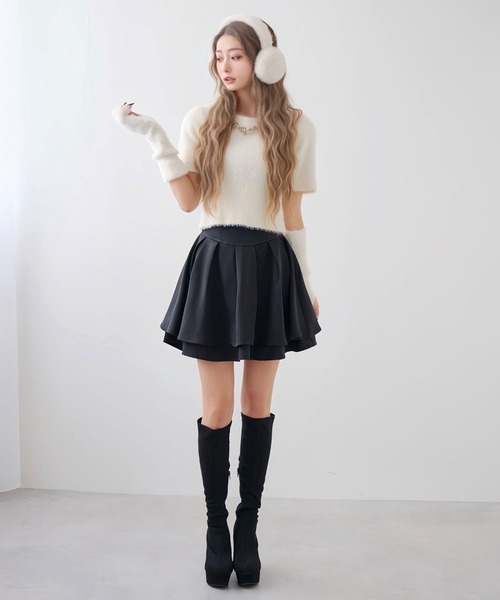 ウエスト スカー セール】 〈手洗い可能〉ウエスト ゴム ギャザー フレア スカート