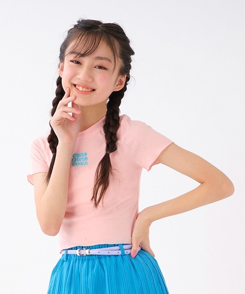 by LOVEiT tシャツ テキスト刺しゅうTシャツ キッズ 子供服 女の子