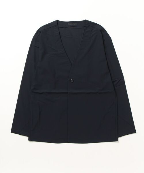 ノーカラーブラックジャケット SETUP7（セットアップセブン） ジャケット ノーカラージャケット