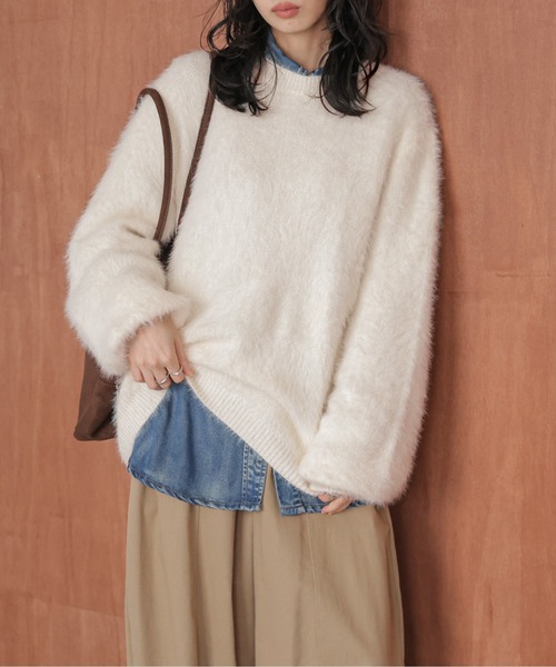 CELINE ホワイトシャギーニット Mサイズ ニット セーター シャギーニット レディース : ZOZOTOWN Yahoo!店