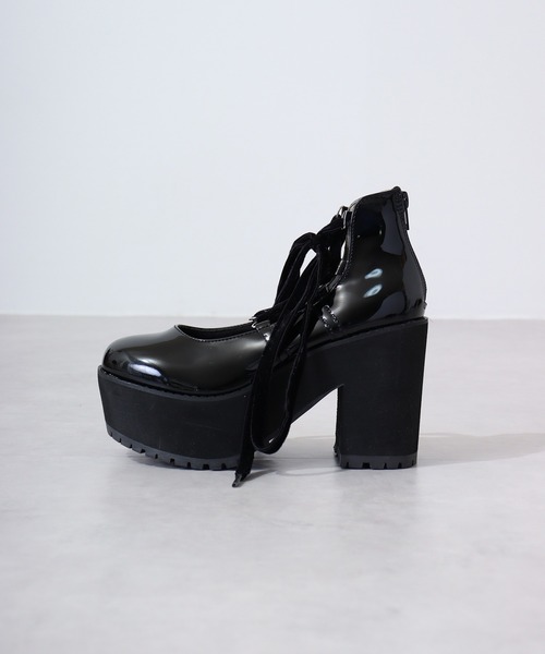 Huis Avenue ベルベットリボン厚底パンプス Huis Avenue ベルベットリボン厚底パンプス