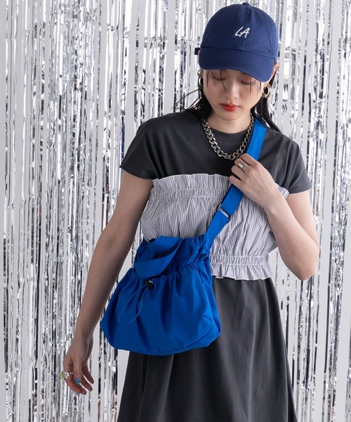 2wayショルダーバック　doplight berry+pomppia feepur ショルダーバッグ バッグ ドローコード2wayショルダー