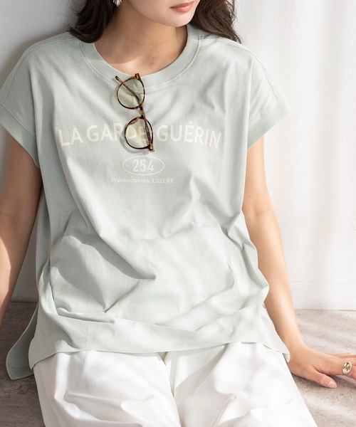 tシャツ フレンチスリーブロゴＴシャツ レディース