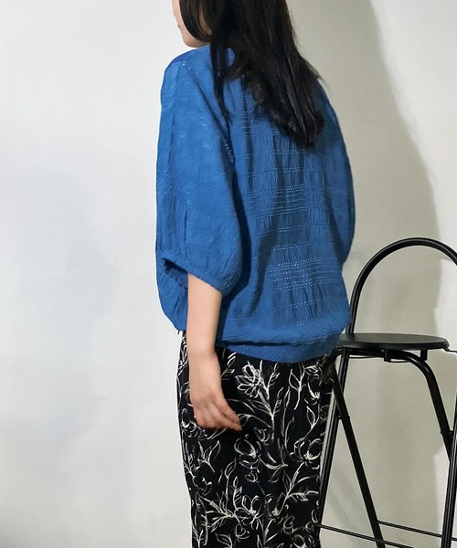 DRAWER 異素材切り替え パフスリーブ 半袖カットソー 異素材切替パフスリーブ半袖Tシャツ 通販【ニッセン】