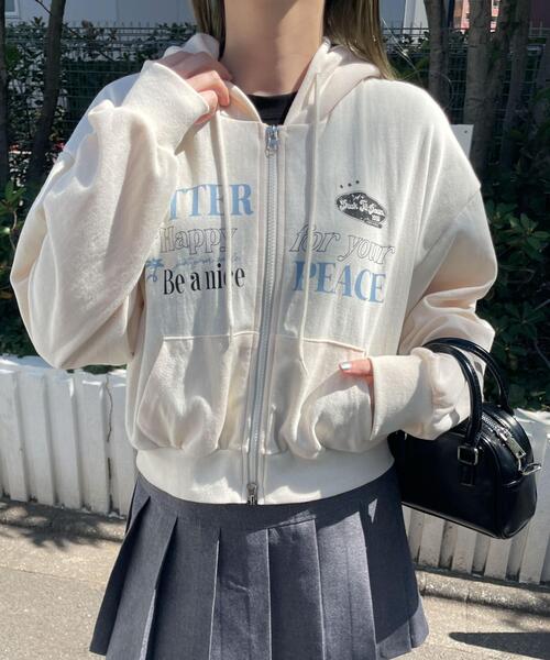 WOND パーカー ロゴショートジップパーカー レディース : ZOZOTOWN